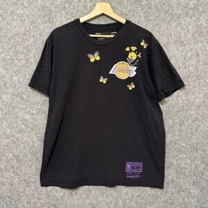 Mitchell & Ness Mens Los Angeles Lakers Hardwood Classics Butterfly T-Shirt Sz L